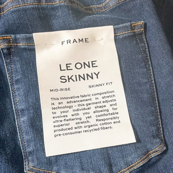 Frame Le One Skinny Mid Ride Jeans, Size 2 - Picture 8 of 15